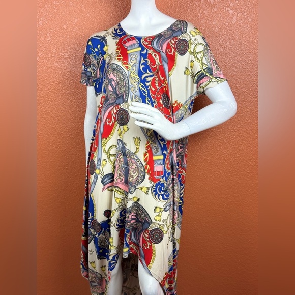 Love in Red and Blue High Low Dress one size. E82 - Picture 8 of 14